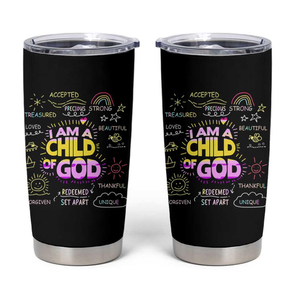 I Am A Child Of God Tumbler Cup Retro Christian Jesus Faith