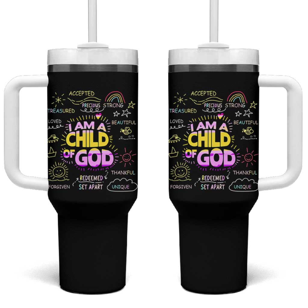 I Am A Child Of God Tumbler With Handle Retro Christian Jesus Faith