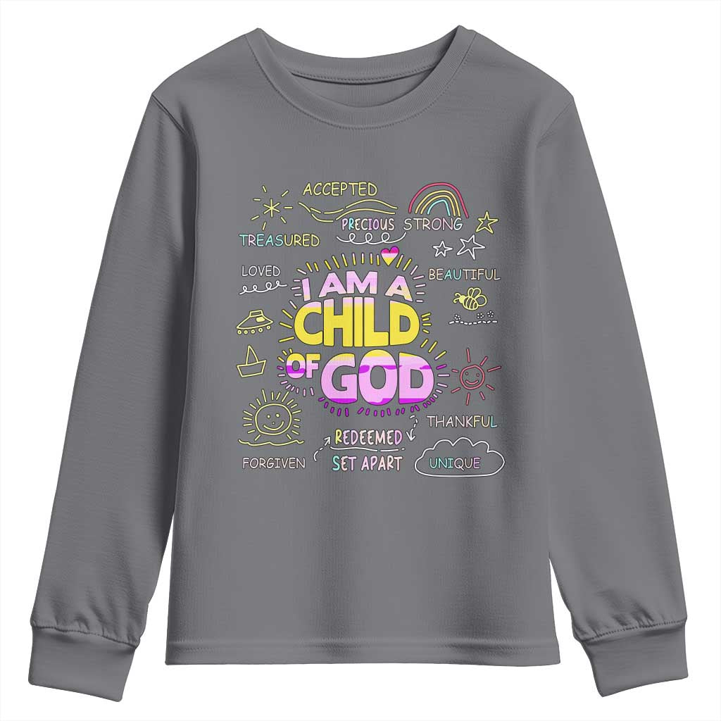 I Am A Child Of God Youth Sweatshirt Retro Christian Jesus Faith
