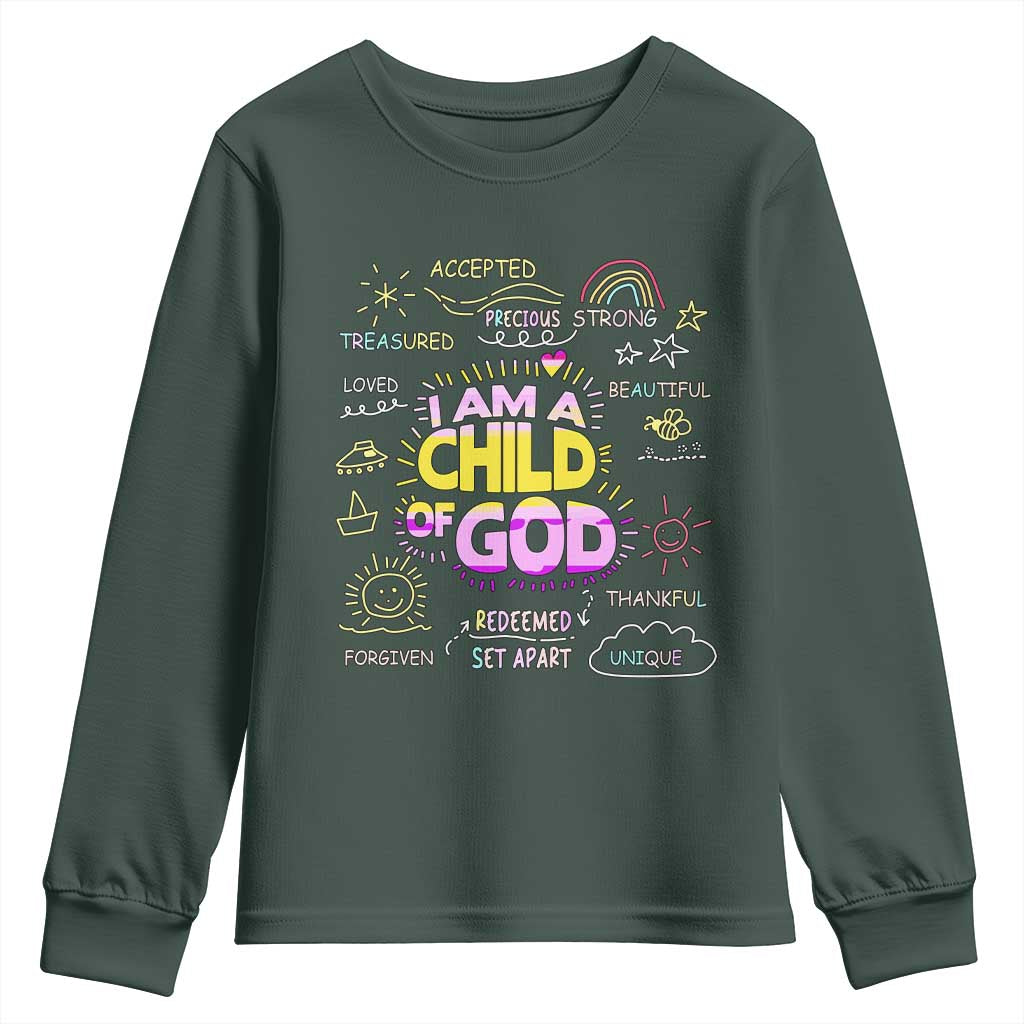 I Am A Child Of God Youth Sweatshirt Retro Christian Jesus Faith