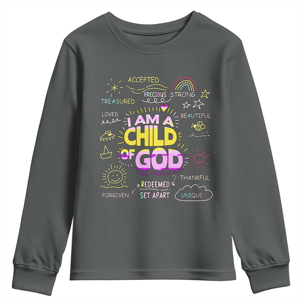 I Am A Child Of God Youth Sweatshirt Retro Christian Jesus Faith