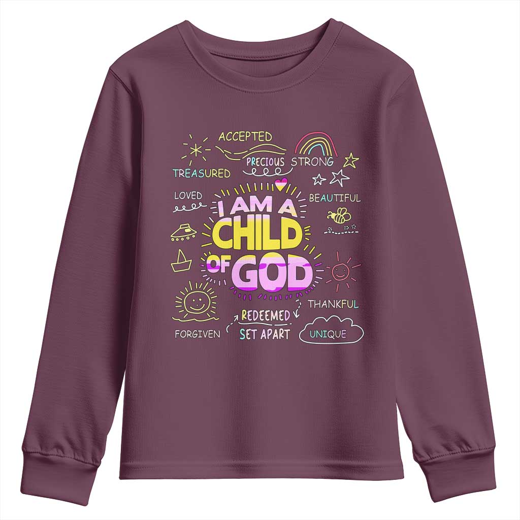I Am A Child Of God Youth Sweatshirt Retro Christian Jesus Faith