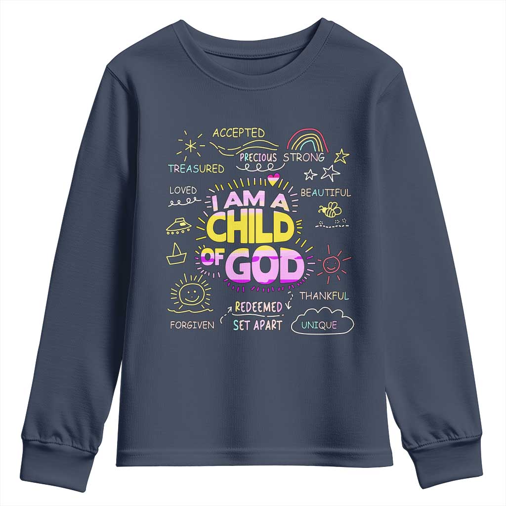 I Am A Child Of God Youth Sweatshirt Retro Christian Jesus Faith