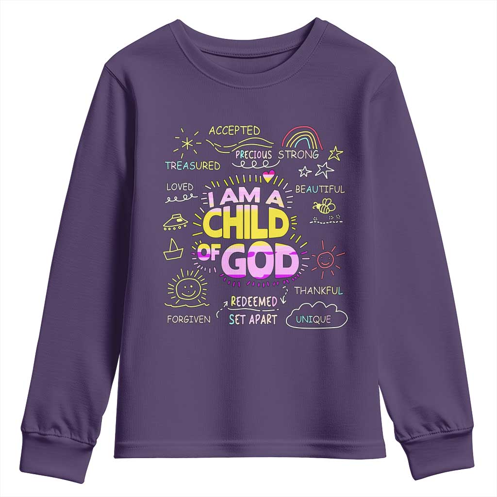 I Am A Child Of God Youth Sweatshirt Retro Christian Jesus Faith