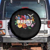 Resist Floral Spare Tire Cover Retro Botanical Graphic