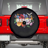Resist Floral Spare Tire Cover Retro Botanical Graphic