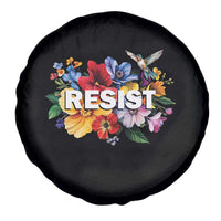Resist Floral Spare Tire Cover Retro Botanical Graphic