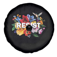 Resist Floral Spare Tire Cover Retro Botanical Graphic
