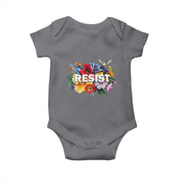 Resist Floral Baby Onesie Retro Botanical Graphic