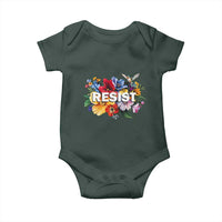 Resist Floral Baby Onesie Retro Botanical Graphic