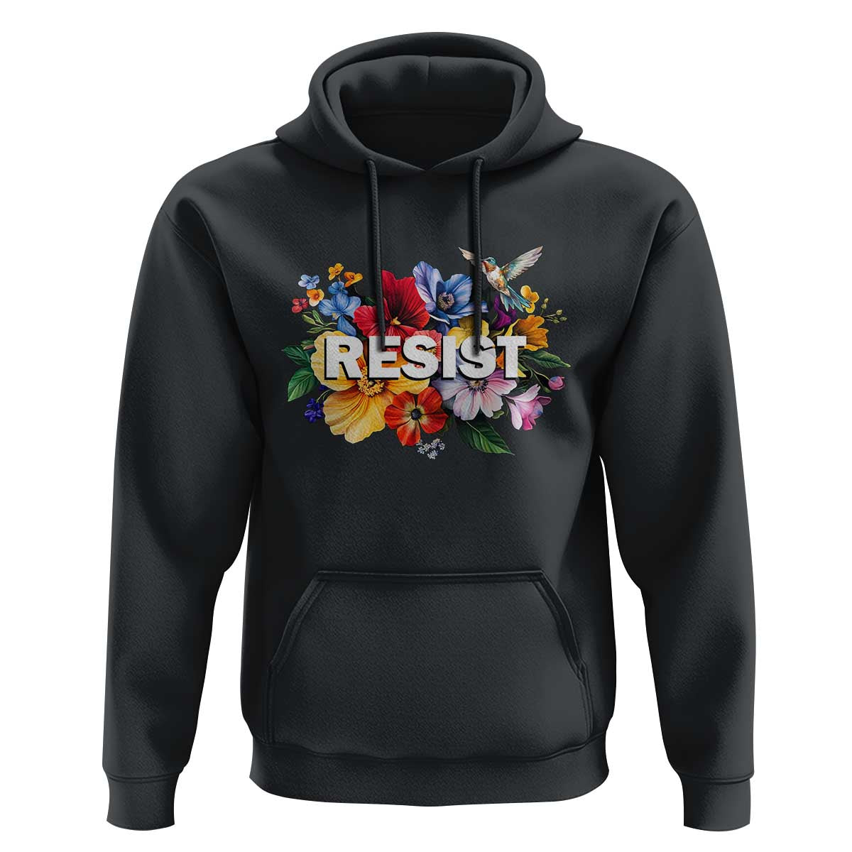Resist Floral Hoodie Retro Botanical Graphic