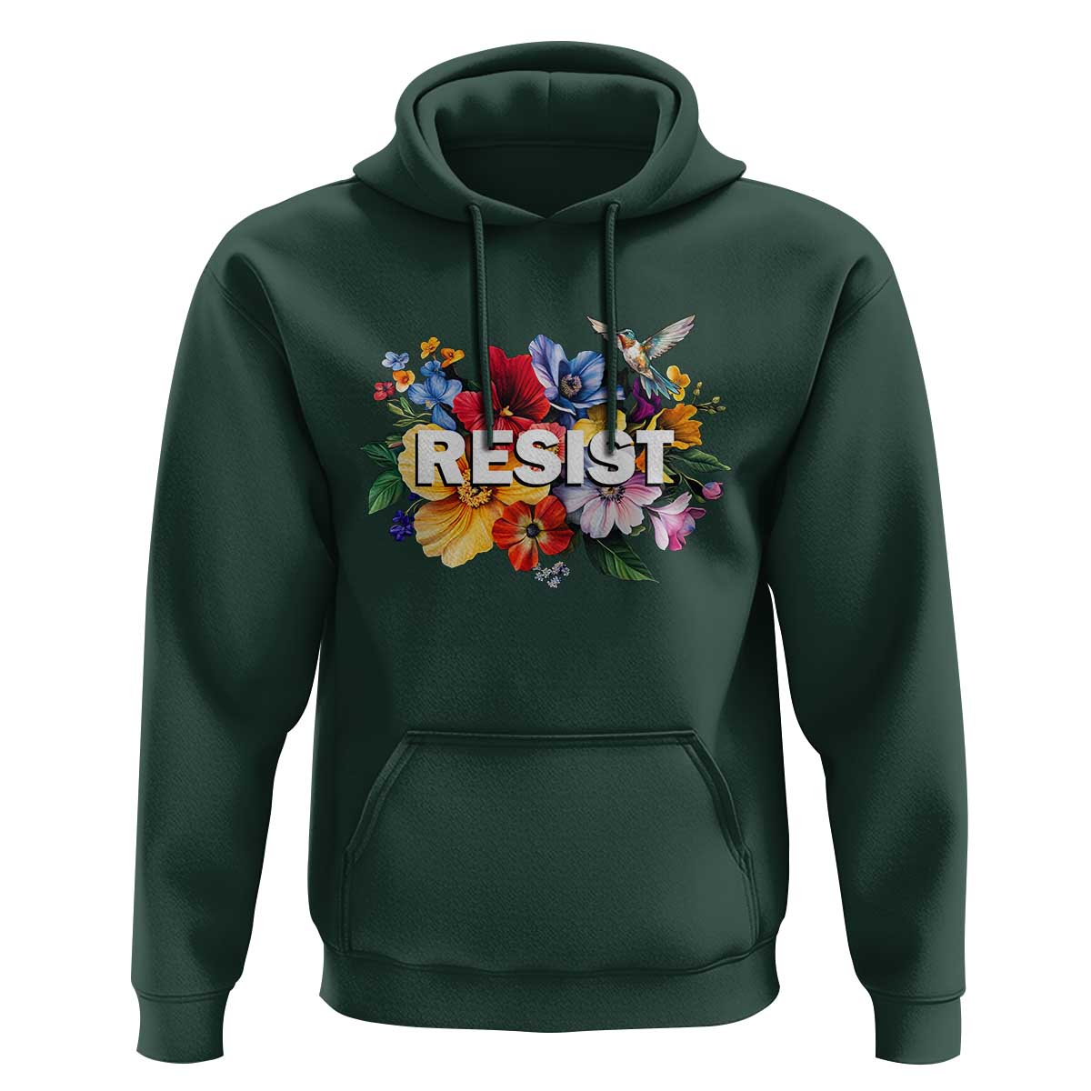 Resist Floral Hoodie Retro Botanical Graphic