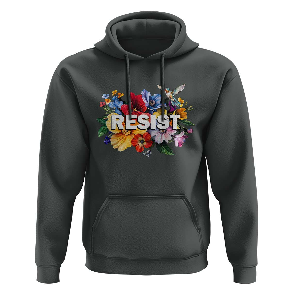 Resist Floral Hoodie Retro Botanical Graphic