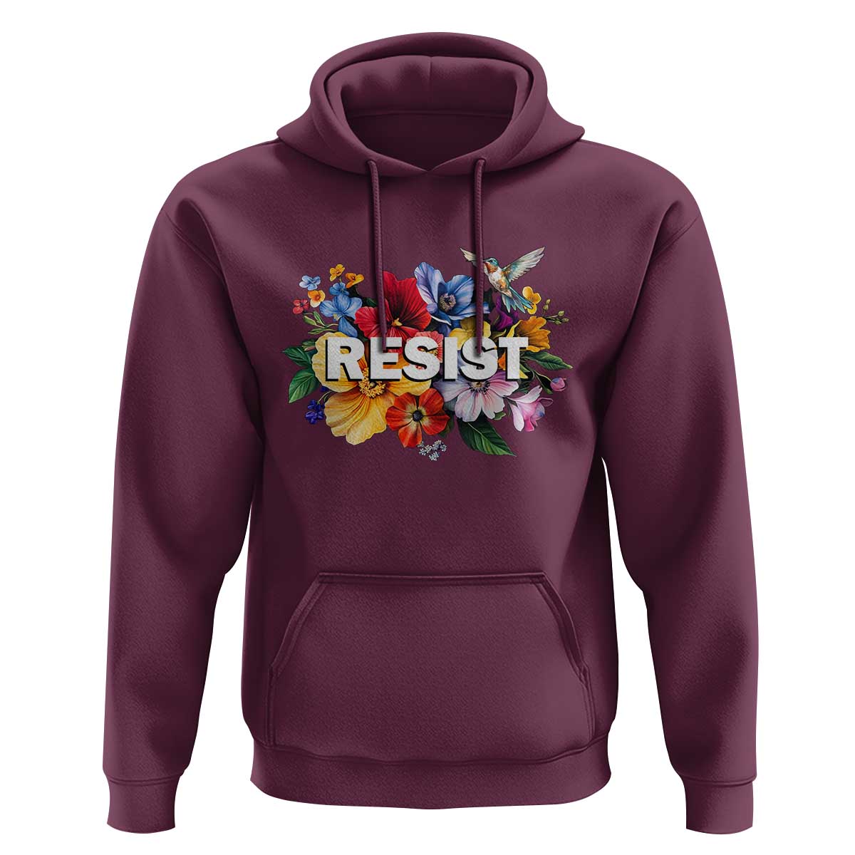 Resist Floral Hoodie Retro Botanical Graphic