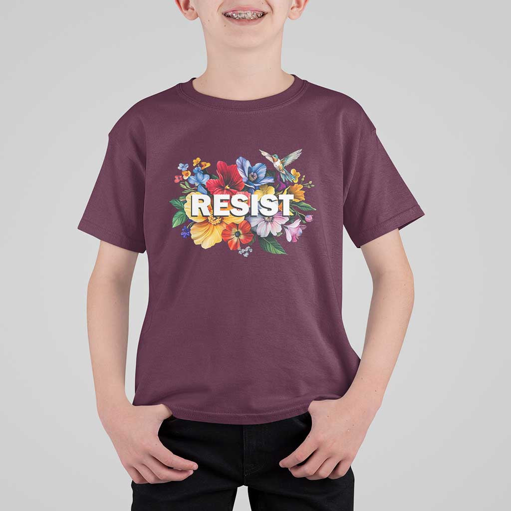 Resist Floral T Shirt For Kid Retro Botanical Graphic