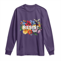 Resist Floral Long Sleeve Shirt Retro Botanical Graphic