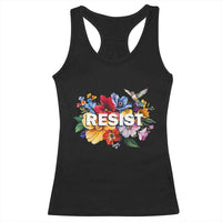 Resist Floral Racerback Tank Top Retro Botanical Graphic