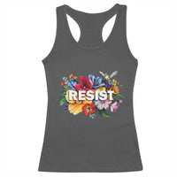 Resist Floral Racerback Tank Top Retro Botanical Graphic