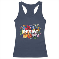 Resist Floral Racerback Tank Top Retro Botanical Graphic