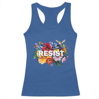 Resist Floral Racerback Tank Top Retro Botanical Graphic