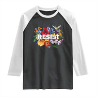 Resist Floral Raglan Shirt Retro Botanical Graphic