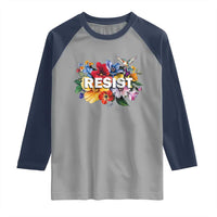 Resist Floral Raglan Shirt Retro Botanical Graphic