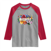 Resist Floral Raglan Shirt Retro Botanical Graphic