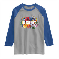 Resist Floral Raglan Shirt Retro Botanical Graphic