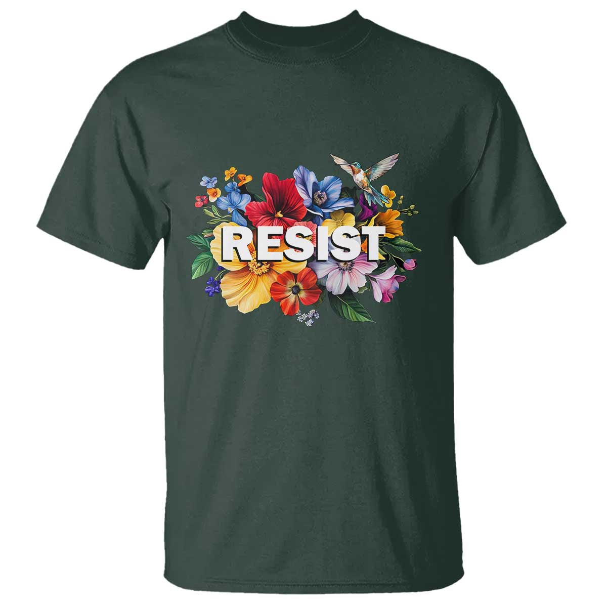 Resist Floral T Shirt Retro Botanical Graphic