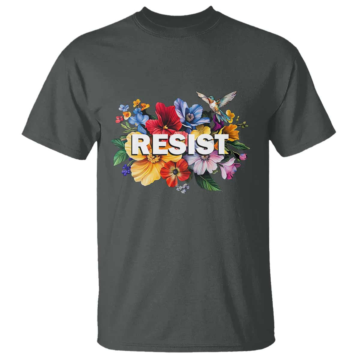 Resist Floral T Shirt Retro Botanical Graphic