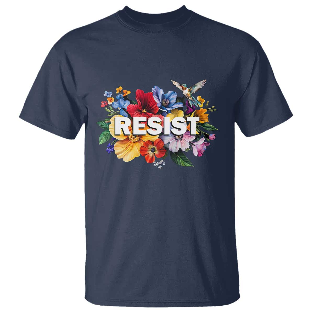 Resist Floral T Shirt Retro Botanical Graphic