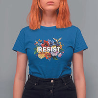 Resist Floral T Shirt For Women Retro Botanical Graphic