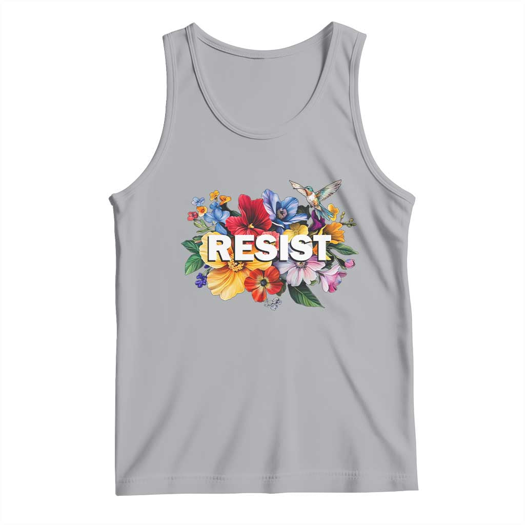 Resist Floral Tank Top Retro Botanical Graphic