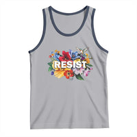 Resist Floral Tank Top Retro Botanical Graphic