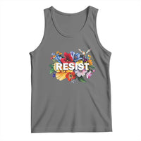 Resist Floral Tank Top Retro Botanical Graphic