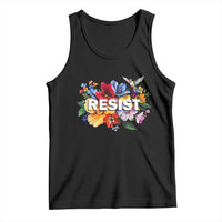 Resist Floral Tank Top Retro Botanical Graphic