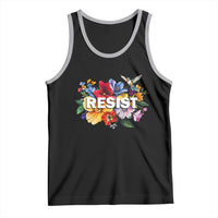 Resist Floral Tank Top Retro Botanical Graphic