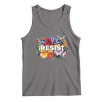 Resist Floral Tank Top Retro Botanical Graphic
