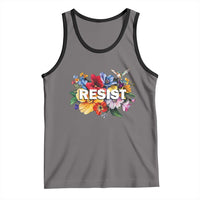 Resist Floral Tank Top Retro Botanical Graphic