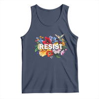 Resist Floral Tank Top Retro Botanical Graphic