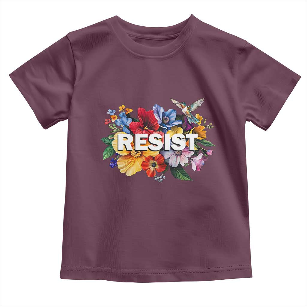 Resist Floral Toddler T Shirt Retro Botanical Graphic