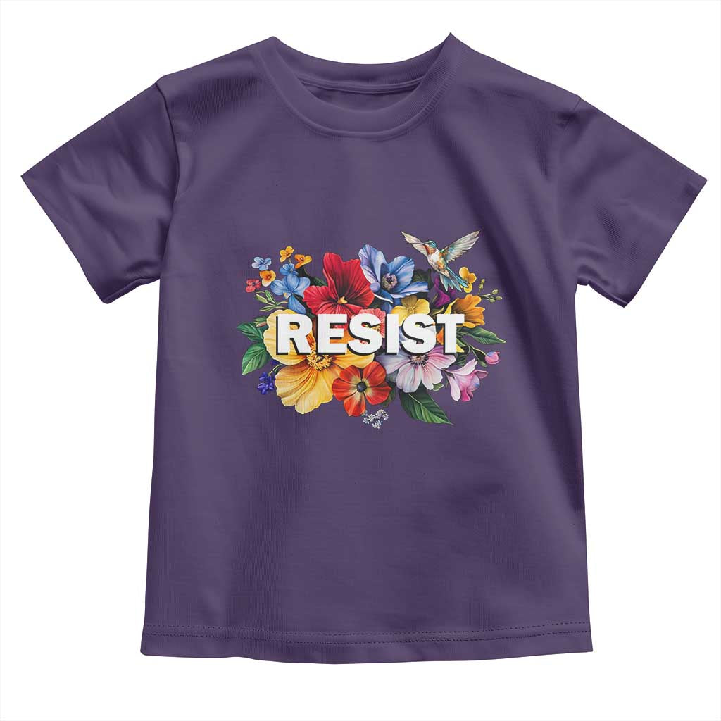 Resist Floral Toddler T Shirt Retro Botanical Graphic