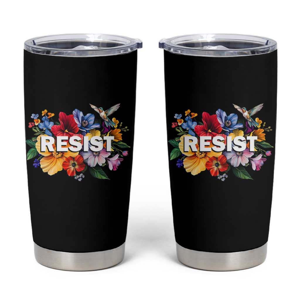 Resist Floral Tumbler Cup Retro Botanical Graphic