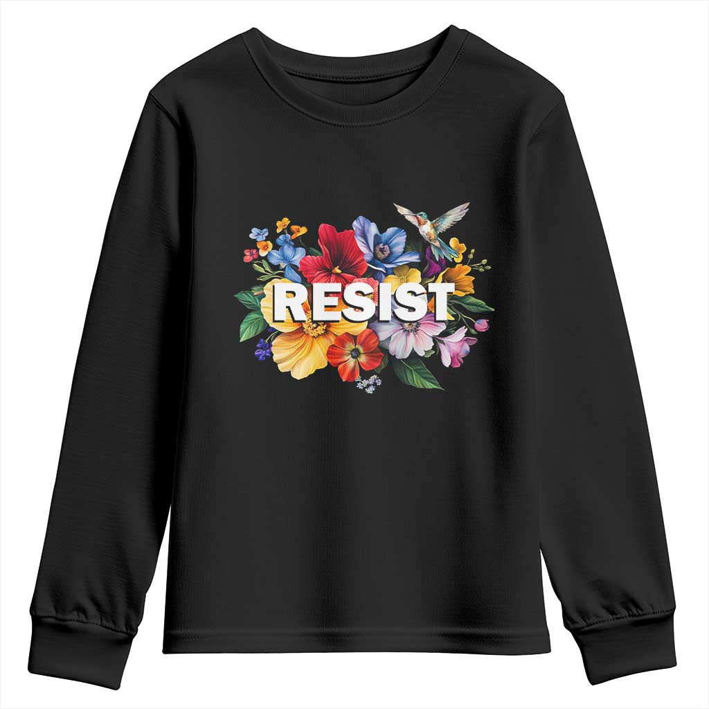 Resist Floral Youth Sweatshirt Retro Botanical Graphic