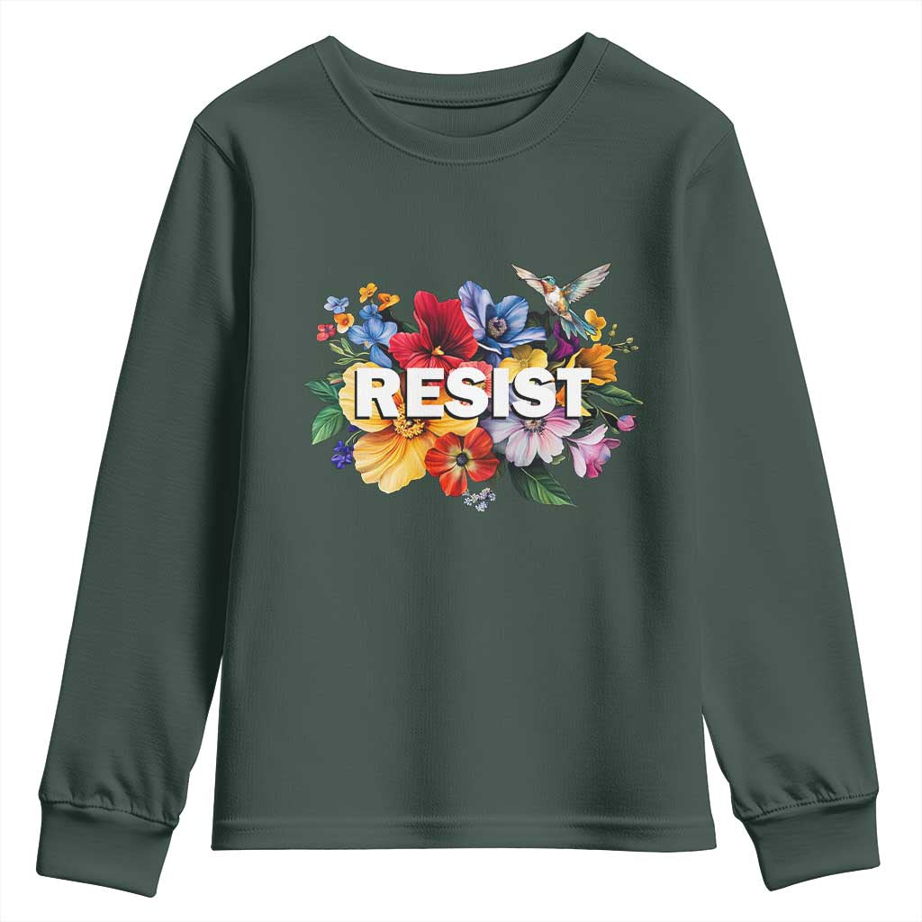 Resist Floral Youth Sweatshirt Retro Botanical Graphic