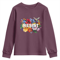 Resist Floral Youth Sweatshirt Retro Botanical Graphic
