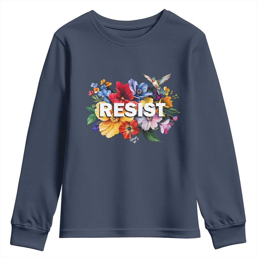 Resist Floral Youth Sweatshirt Retro Botanical Graphic