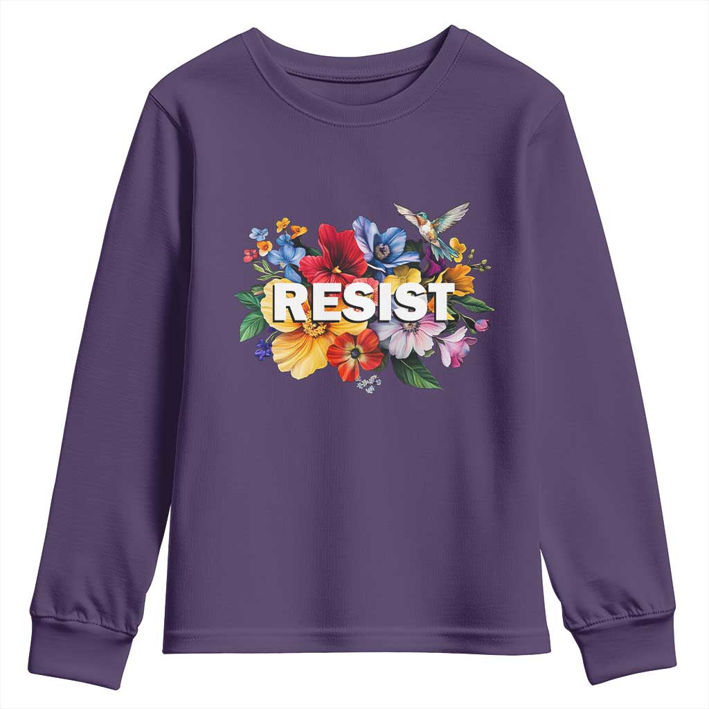 Resist Floral Youth Sweatshirt Retro Botanical Graphic
