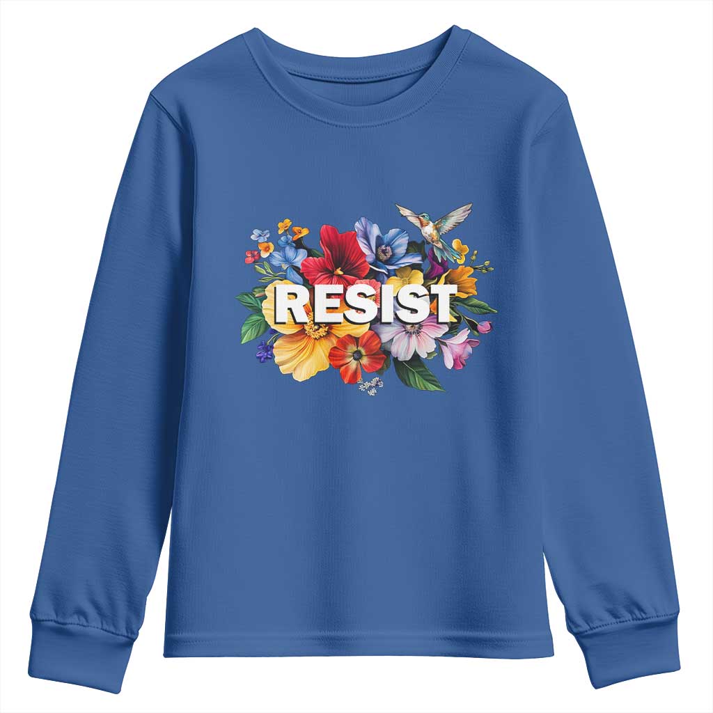 Resist Floral Youth Sweatshirt Retro Botanical Graphic