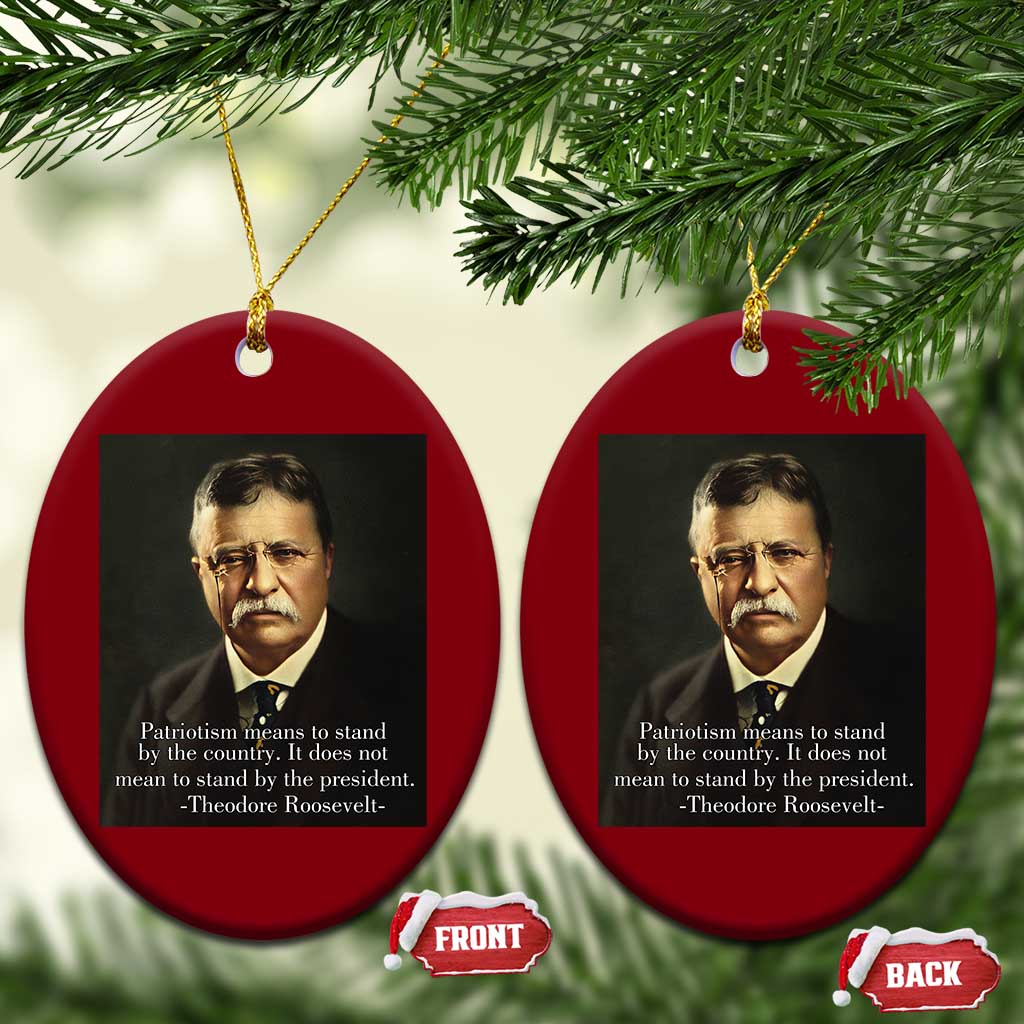 Theodore Teddy Roosevelt Patriotic Ceramic Ornament Patriotism Means To Stand By The Country - Wonder Print Shop